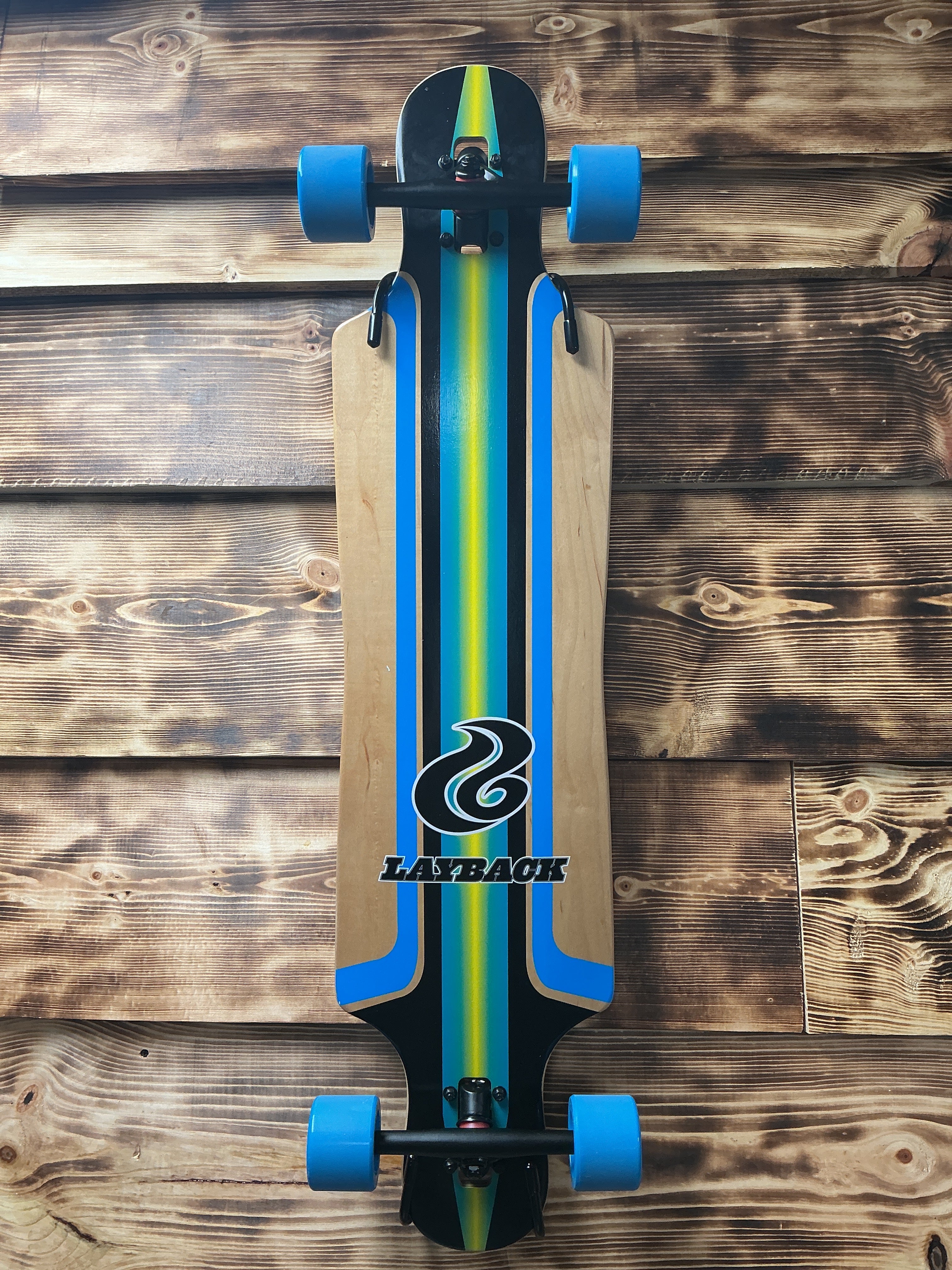 Layback Finish Line Drop Through Blue Longboard