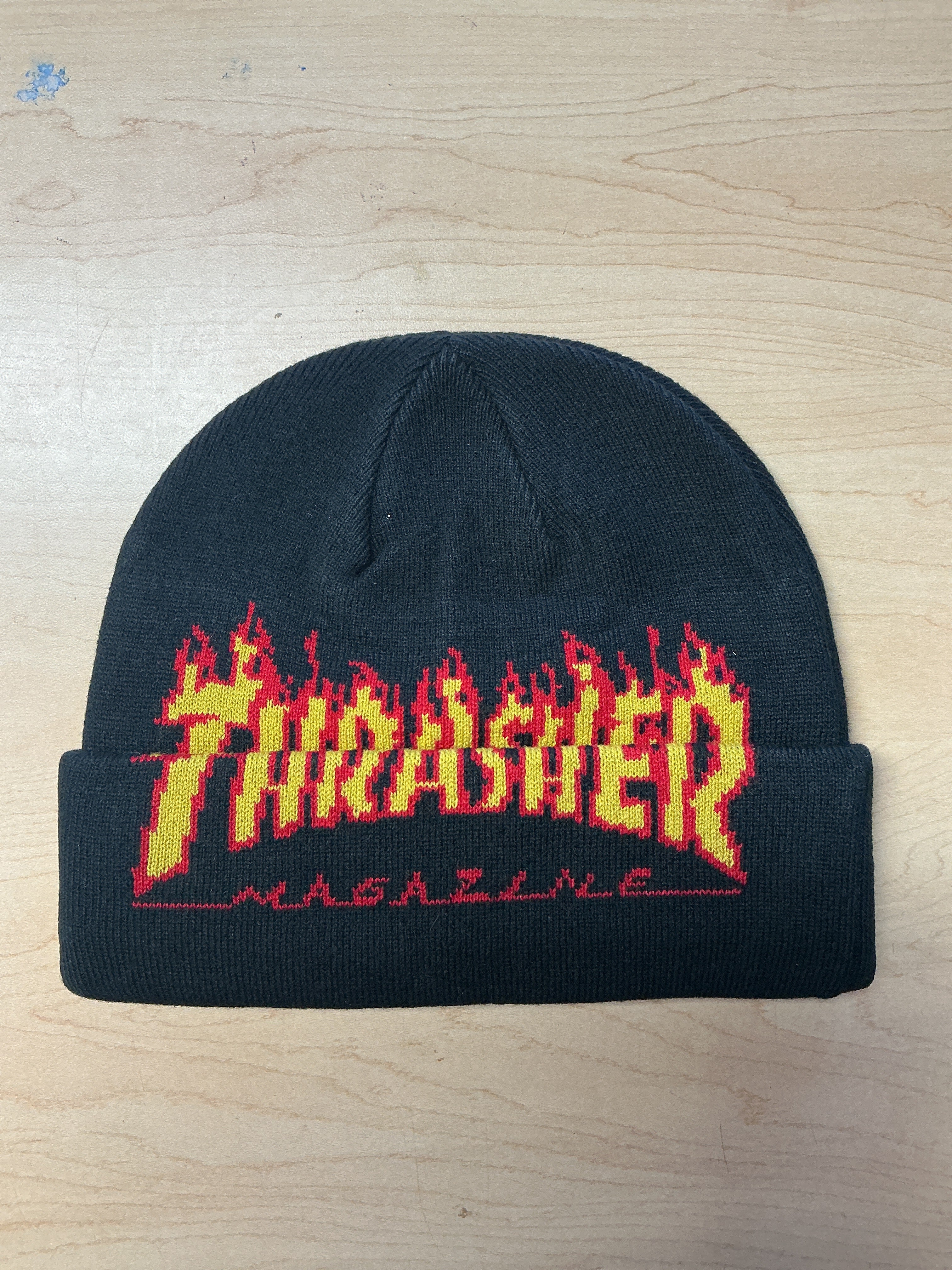 Thrasher Flame Fold Beanie Black