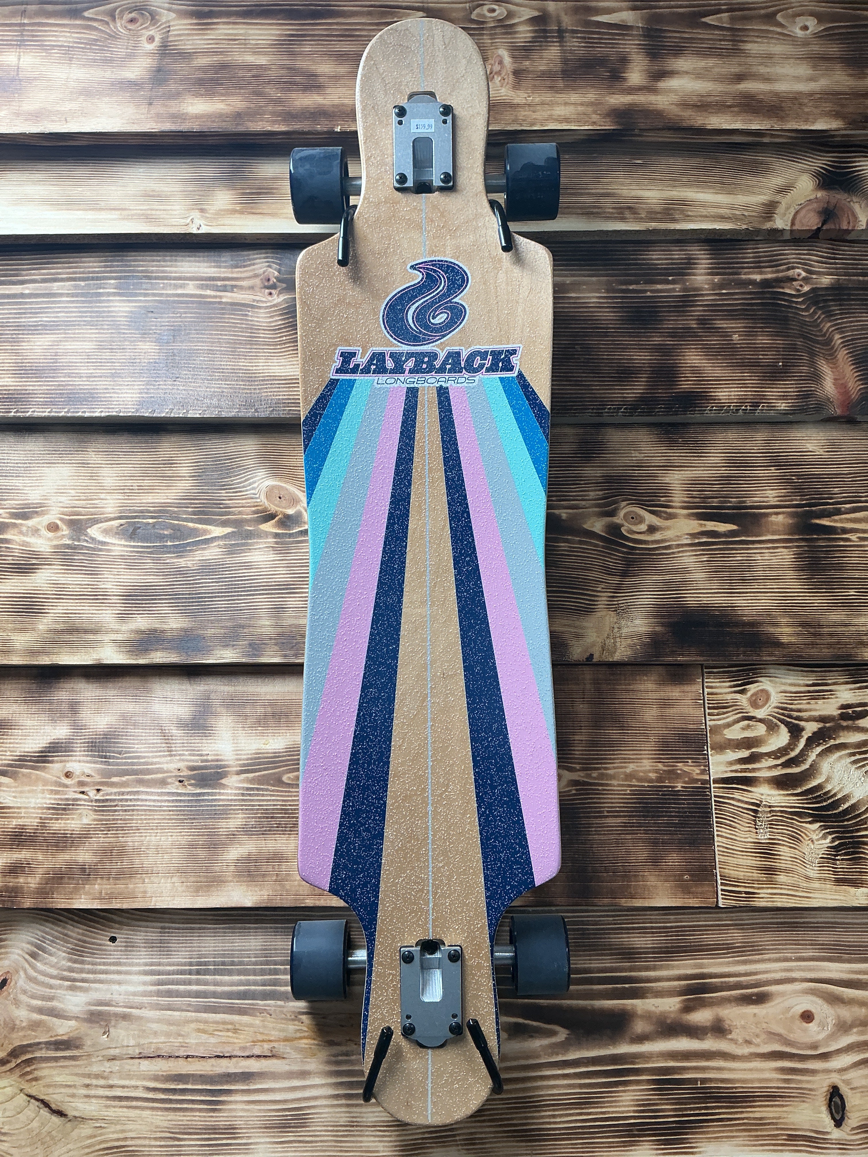 Layback Sun Stripe Drop Through Mint Longboard