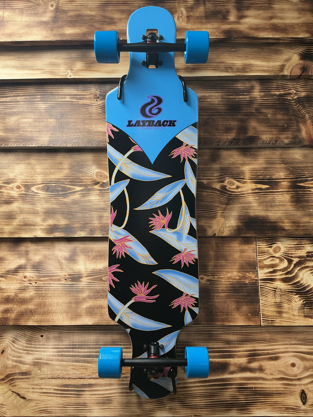 Layback Paradise Drop Through Blue Longboard