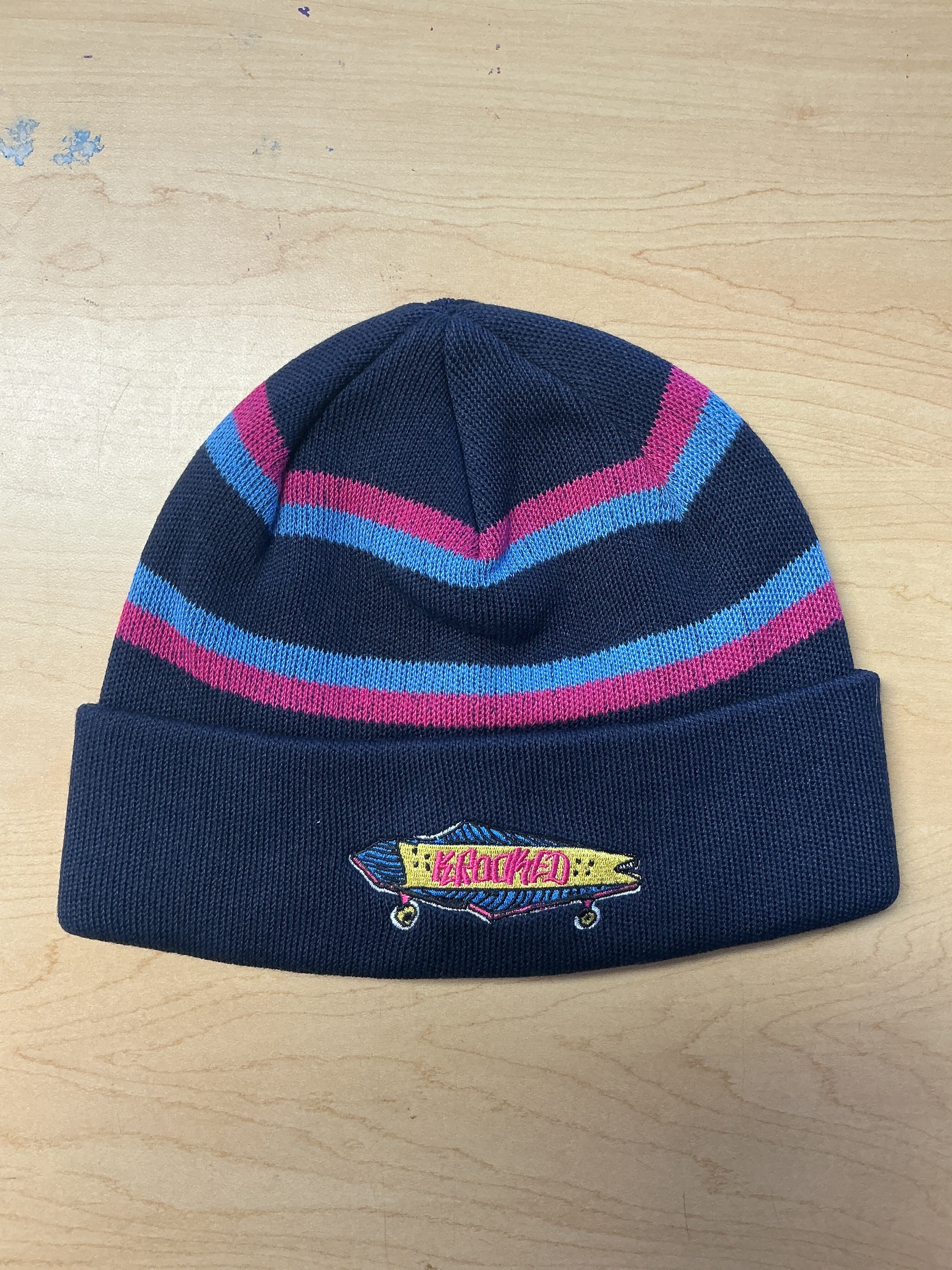 Krooked Bored Cuff Beanie Navy