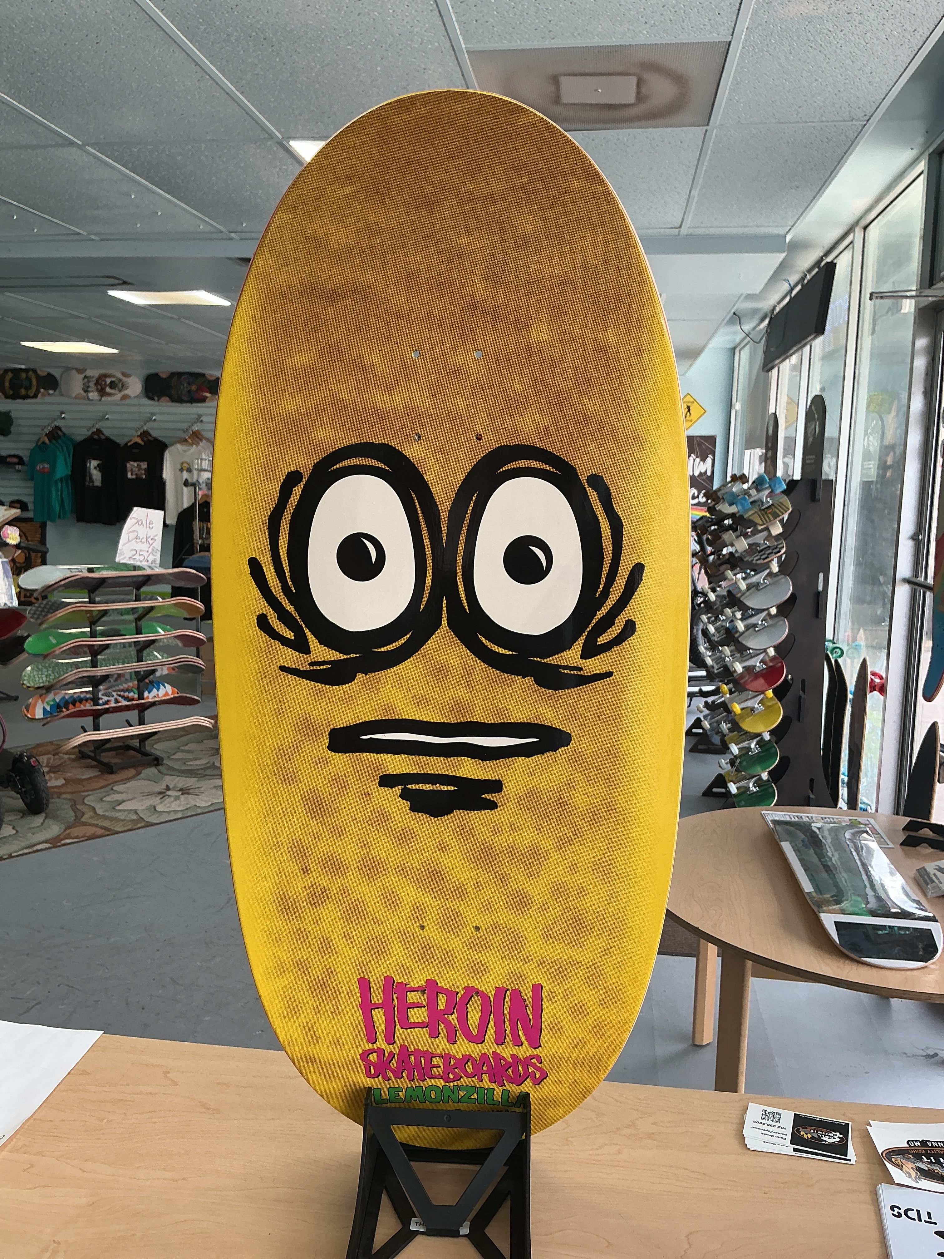 Heroin Team Lemonzilla Shaped Deck 13.5