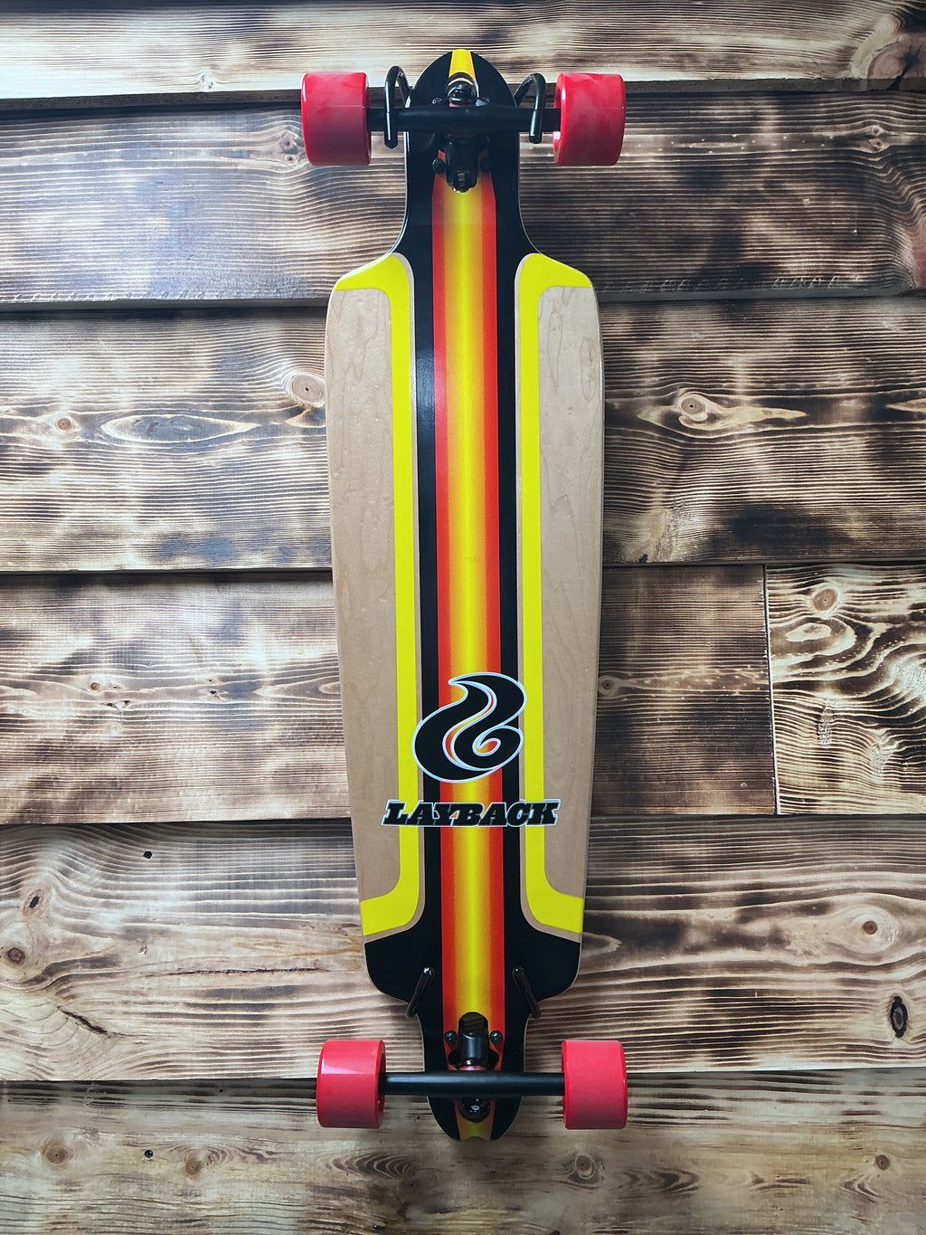 Layback Finish Line Drop Through Red Longboard